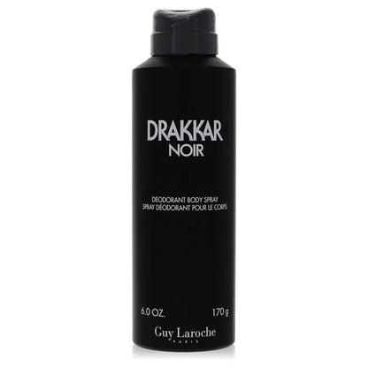 Drakkar Noir deodorant body spray 6 oz by Guy Laroche, black bottle for men