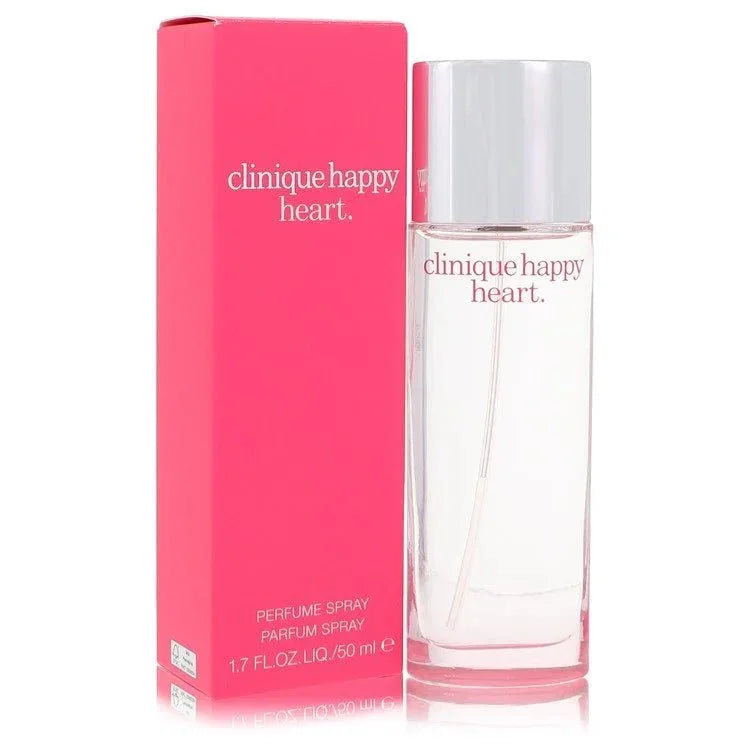 Clinique Happy Heart perfume spray for women with pink box and clear bottle, 50ml