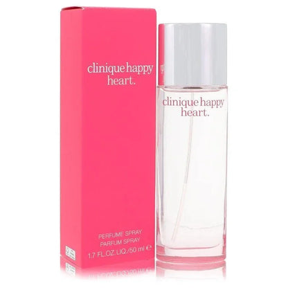 Clinique Happy Heart perfume spray for women with pink box and clear bottle, 50ml