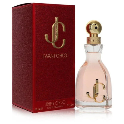 I Want Choo Eau de Parfum spray bottle and red packaging box, 60ml, for women