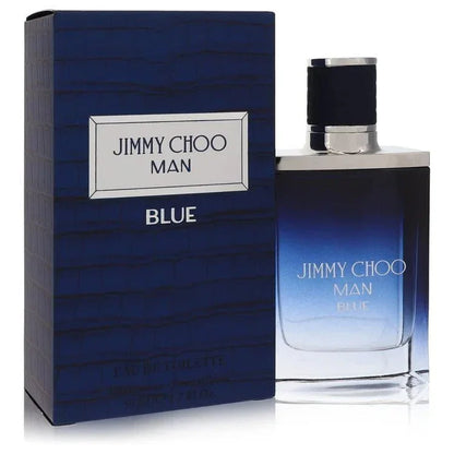 Jimmy Choo Man Blue eau de toilette spray with blue gradient bottle and box