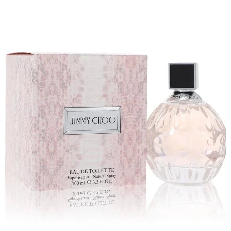 Jimmy Choo Eau de Toilette 100ml perfume bottle and textured pink box for women