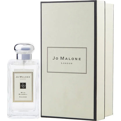 Jo Malone Wild Bluebell Cologne bottle with matching cream box, elegant perfume packaging