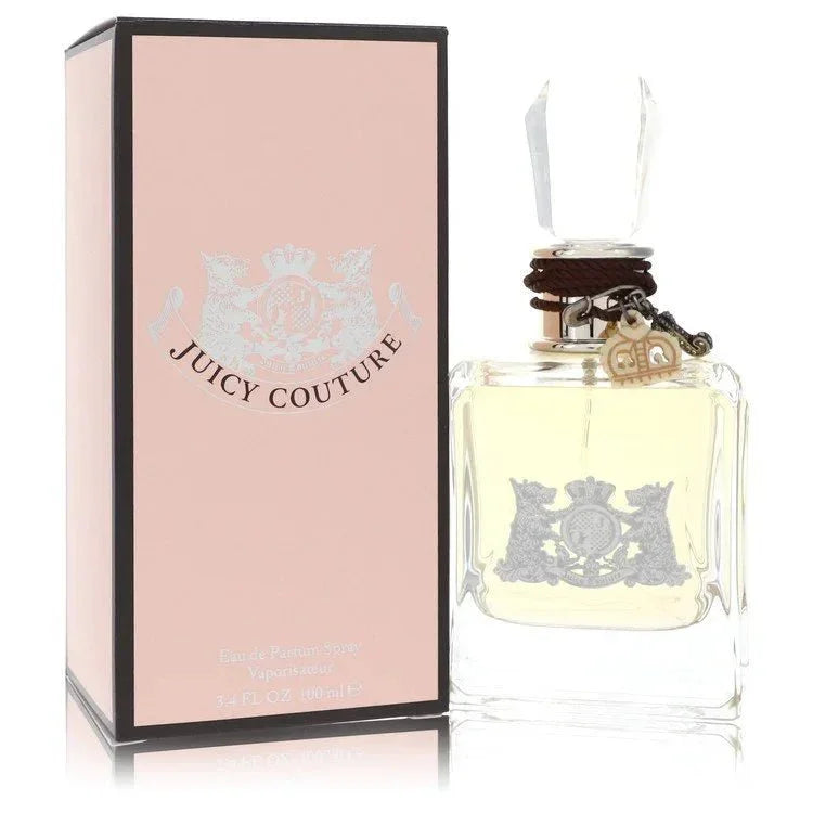 Juicy Couture Eau de Parfum Spray for women, pink box and glass perfume bottle with charms