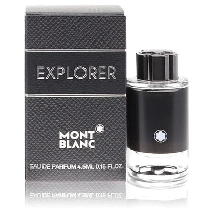 Mont Blanc Explorer Eau de Parfum 4.5ml with textured black box and logo
