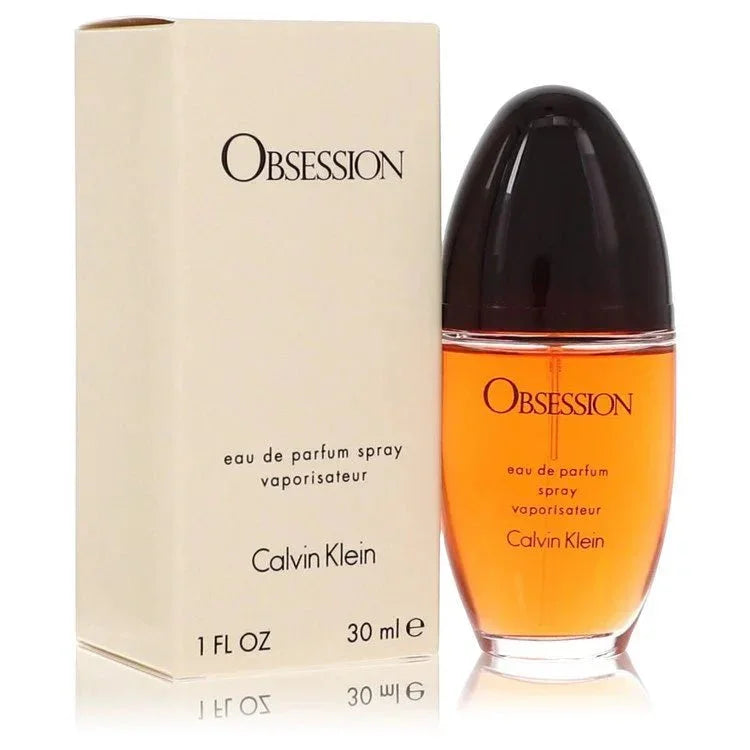 Obsession eau de parfum spray 30ml bottle and box with amber fragrance liquid