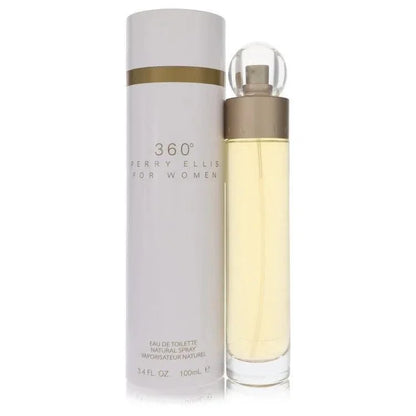 Perry Ellis 360° Eau de Toilette spray for women with box, 100ml perfume bottle.