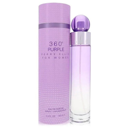 Purple 360° Perry Ellis eau de parfum spray bottle and box for women