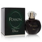 Poison Eau de Toilette spray bottle and box for women, dark purple glass with silver cap.