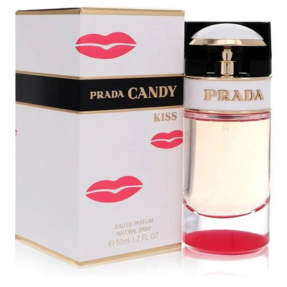 Prada Candy Kiss 50ml Eau de Parfum bottle and box with pink lips design