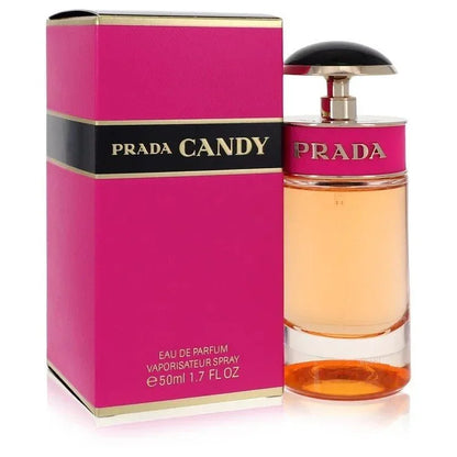 Prada Candy Eau de Parfum spray 50ml with pink box and gold lettering
