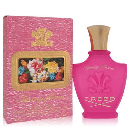 Pink Spring Flower perfume bottle for women with floral box and gold accents