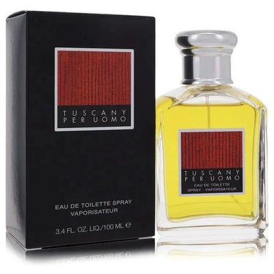 Tuscany Per Uomo Eau de Toilette for men, 3.4 oz spray bottle with matching box