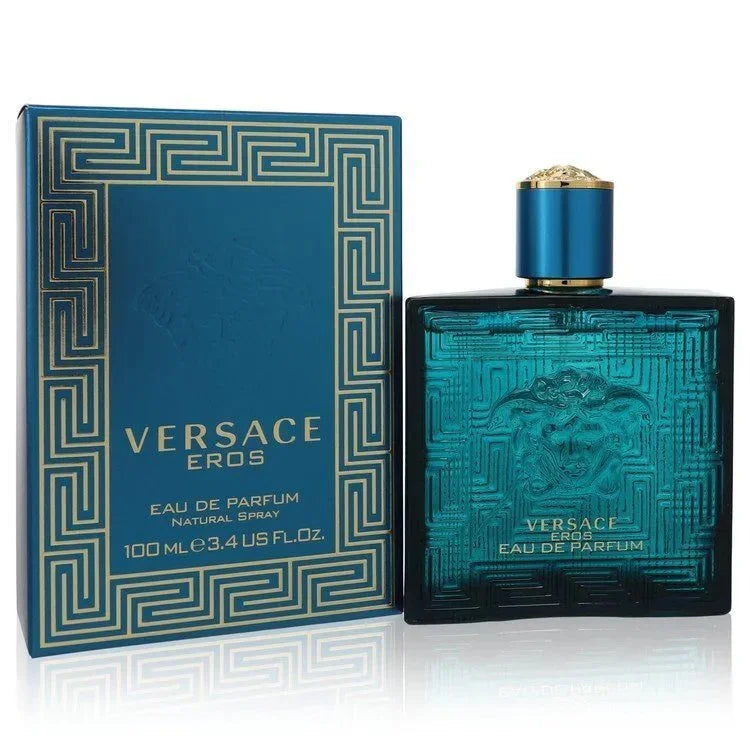 Versace Eros Eau de Parfum 100ml blue bottle and box, luxury men's fragrance
