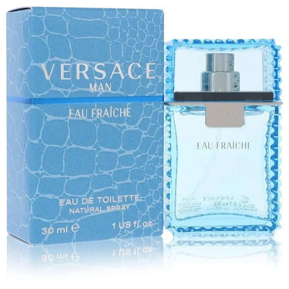 Versace Man Eau Fraîche eau de toilette spray with blue patterned box, 30ml for men