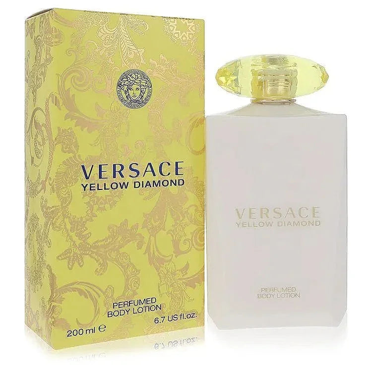 Versace Yellow Diamond perfumed body lotion 200ml with decorative yellow box and bottle