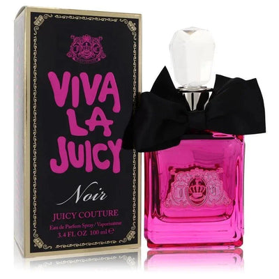 Viva La Juicy Noir perfume spray for women, pink bottle with black bow and box, 100ml